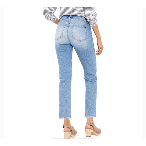 LOFT JEANS STRAIGHT DISTRESSED ANKLE LIGHT WASH HIGH WAIST SZ 12 - Picture 14 of 14